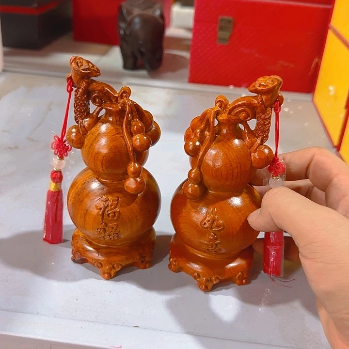 木花梨木15福禄如意葫芦一对