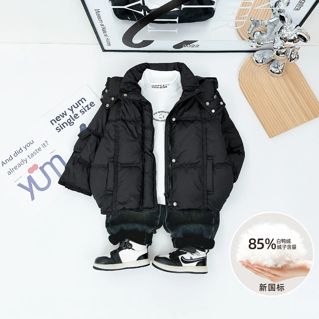儿童冬季羽绒服男童新白鸭绒2024新款秋冬装 D-Y029 悠悠童话童装