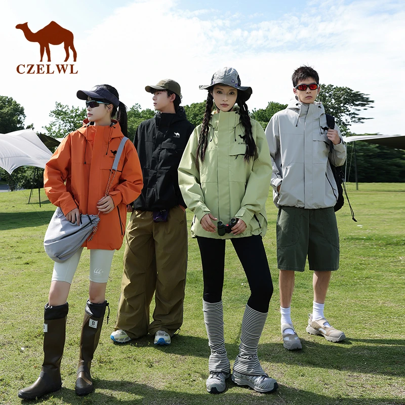 骆驼骑师追风系列三合一冲锋衣男女同款秋冬防风登山服外套三防X