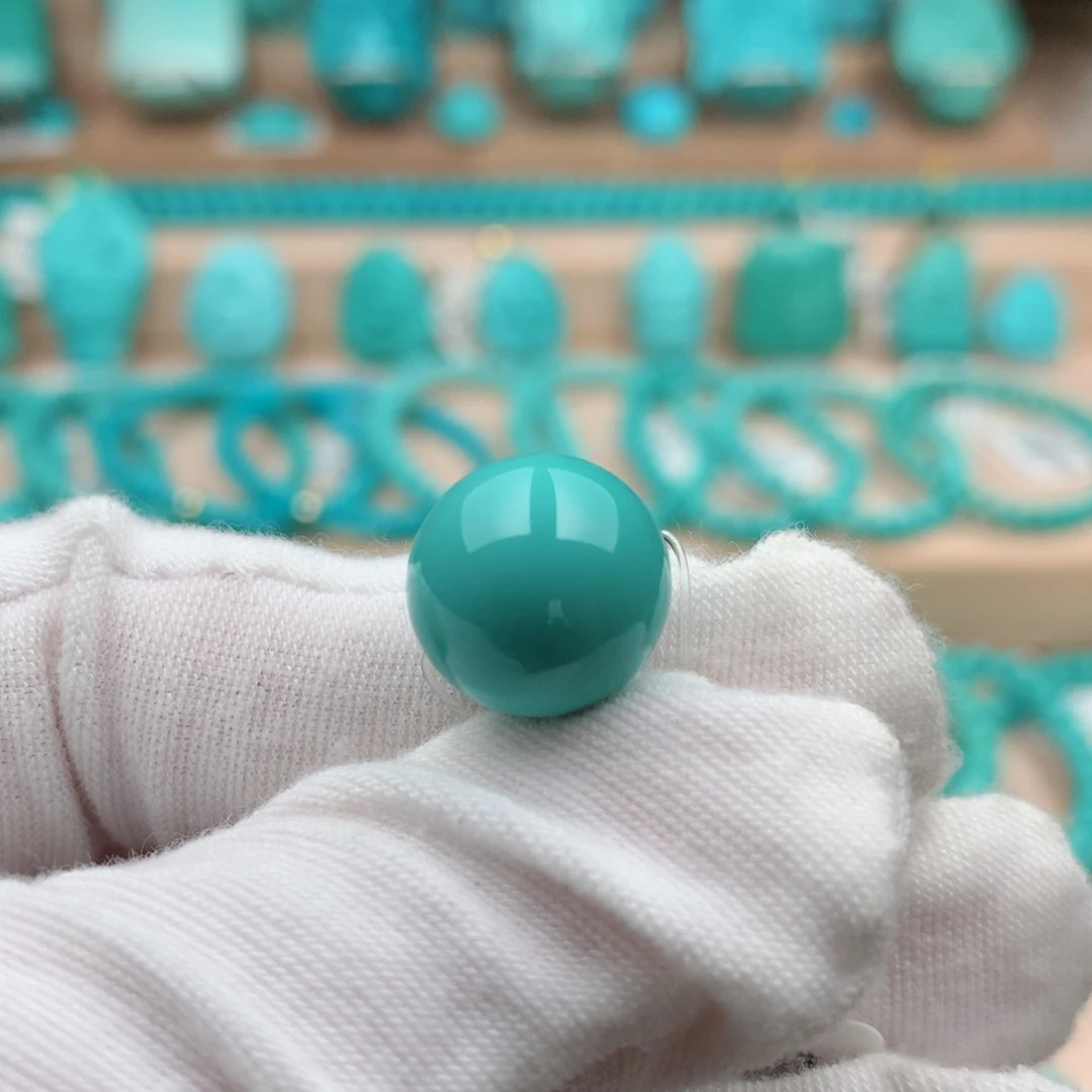 未镶嵌绿松石珠宝奇石12.8mm