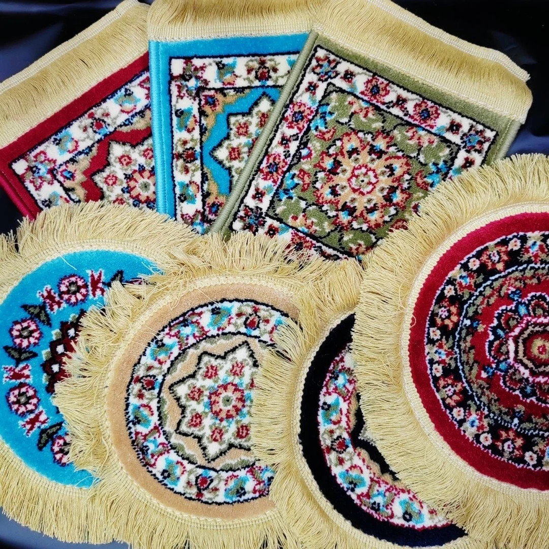 qaynak koyguq 新疆地毯加厚丝绵混纺毯子汽车垫子扶手茶杯鼠标垫