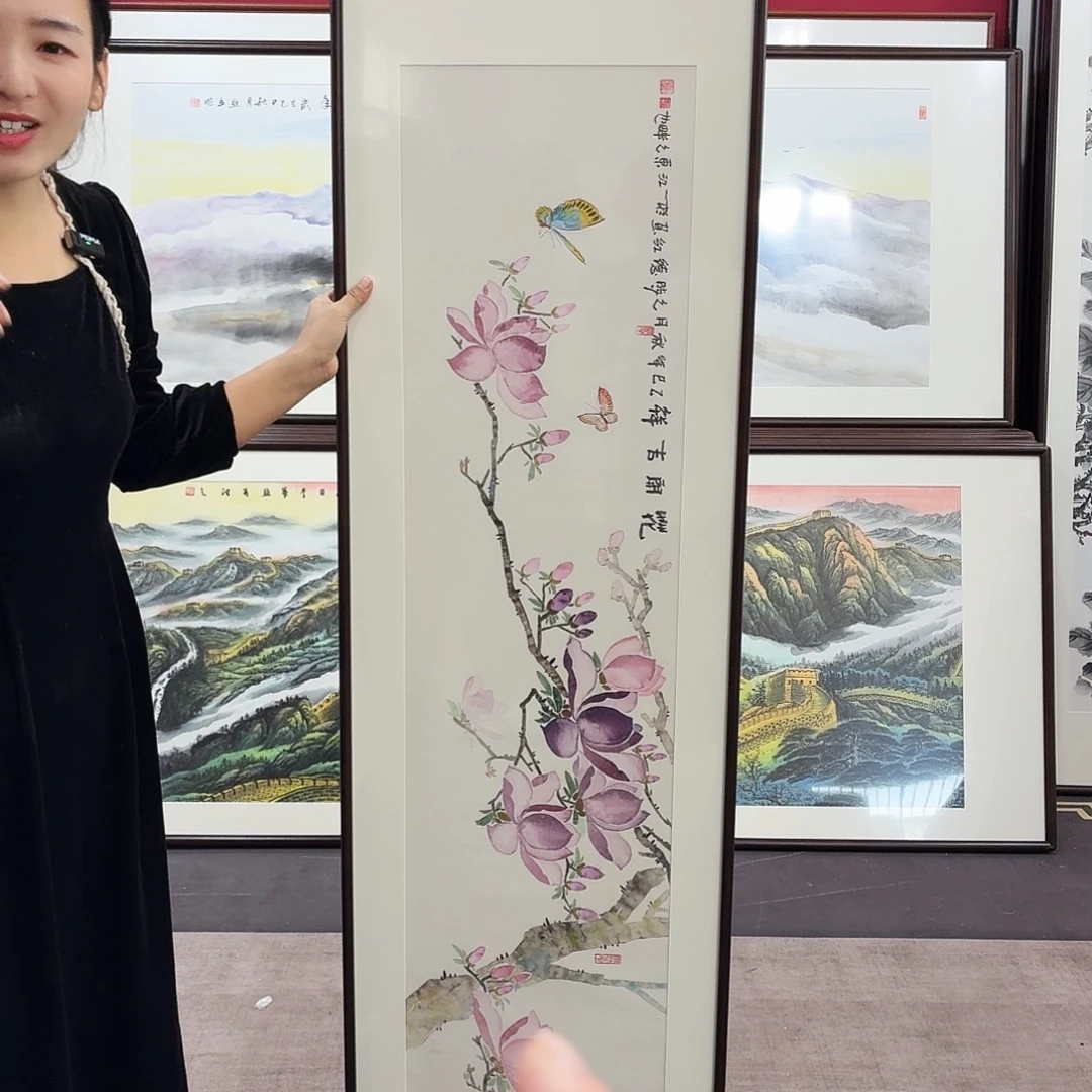 国画手绘作品160-45尺寸