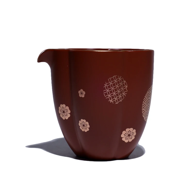 大吉羊 宜兴紫砂分茶器 原矿朱泥梅花公道杯250ml