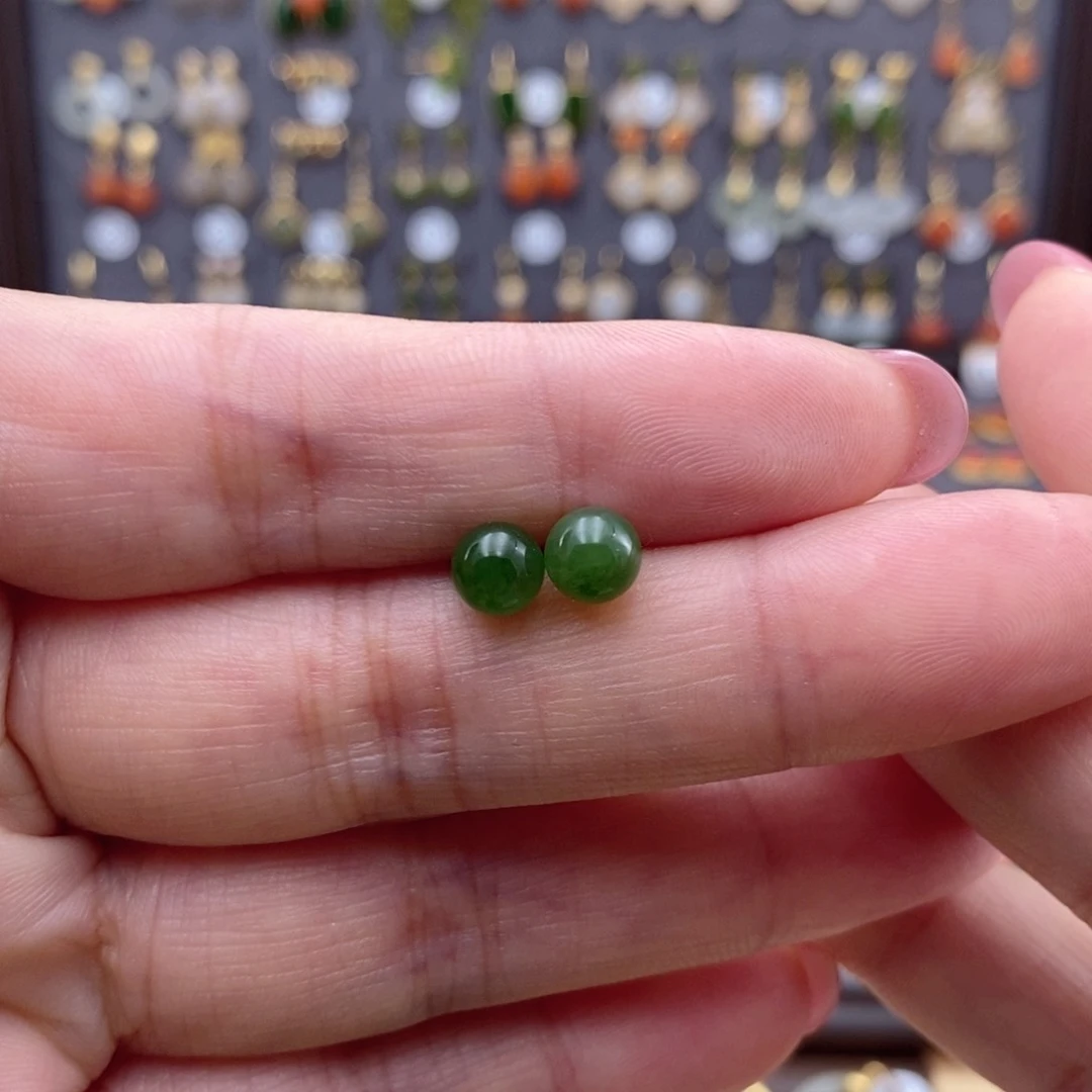 银S925镶嵌和田玉耳饰敏**言