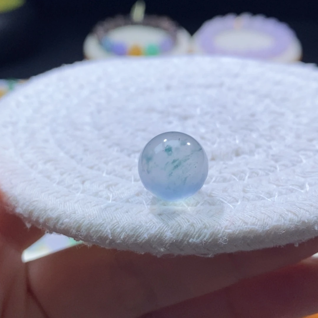 翡翠未镶嵌颈饰蓝杠飘花卡13.2mm