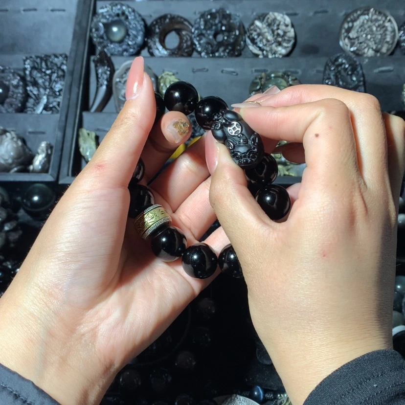 【闪购商品】黑曜岩手链未镶嵌B***r