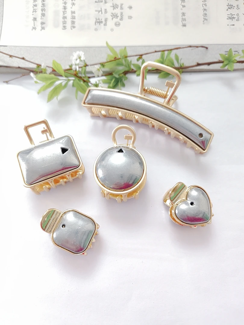 宋锦香云纱DIY抓夹底托新中式国风金属抓夹-非成品