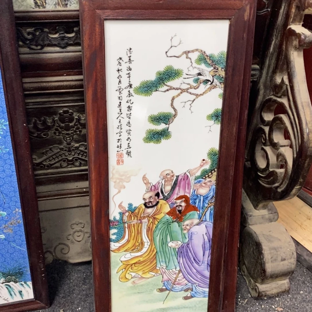 瓷片37*28*1景德镇瓷板画柴窑烧制