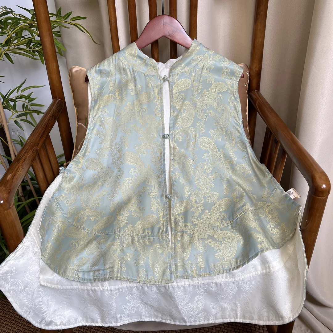 【清欢马甲】双面双穿马甲新中式女装气质复古提花显瘦日常马夹