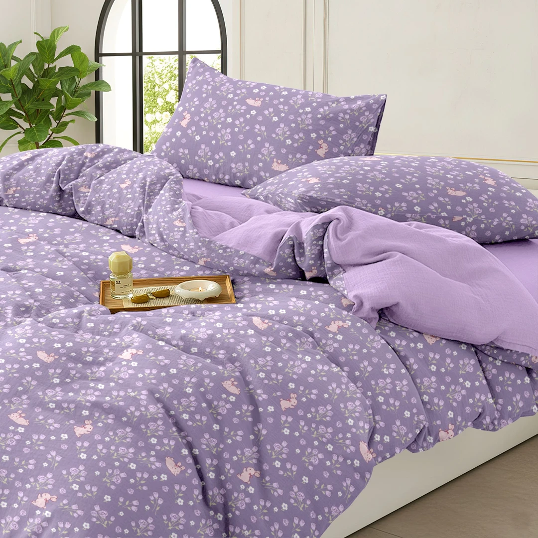 冬季加厚A类有氧针织双层纱四件套高克重保暖透气亲肤柔软舒适