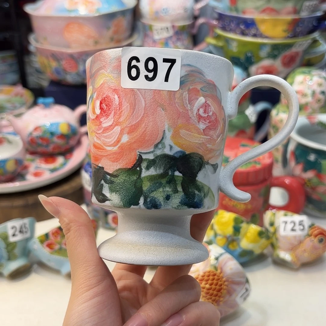 瓷片景德镇手绘高温釉下彩陶瓷茶具