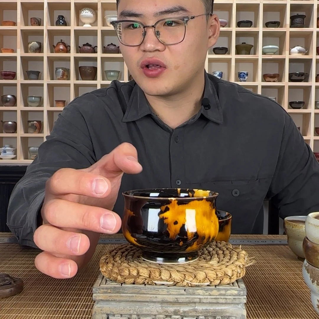 平阳窑手作玳瑁釉炉式杯