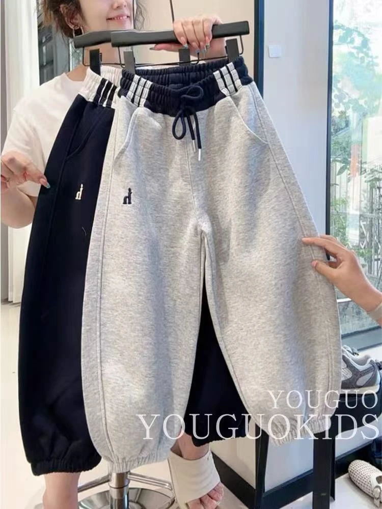 儿童裤子秋季25新款洋气男女童时髦卫裤春秋款休闲裤宽松运动长裤