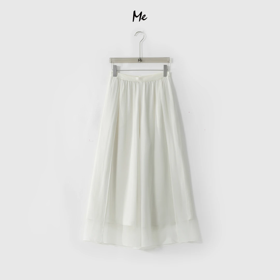 ME【100%真丝冰沙裤】高腰显瘦百搭透气时尚老钱风阔腿裤子MESS6396