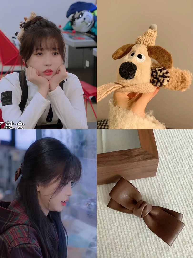 嘘国王在冬眠虞书欣卫枝同款小狗抓夹蝴蝶结发夹