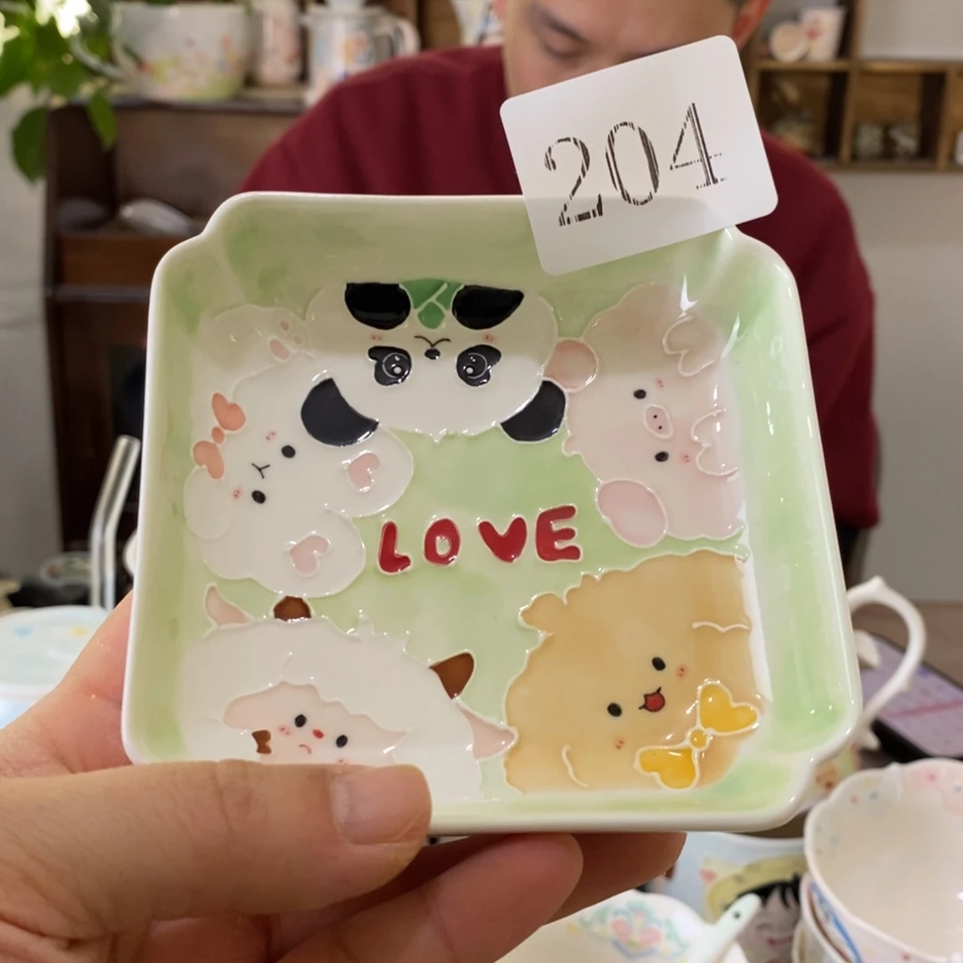 瓷片景德镇釉下彩手绘