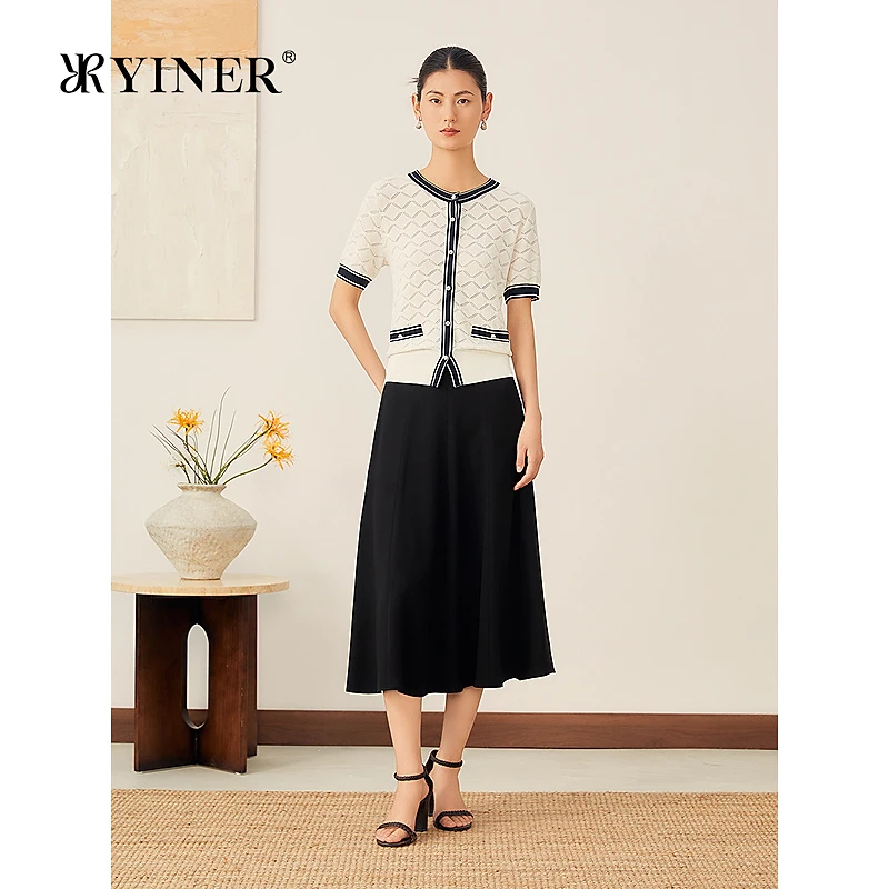 YINER音儿专选2025秋季新款法式小香风毛针织衫金葱亮丝优雅上衣