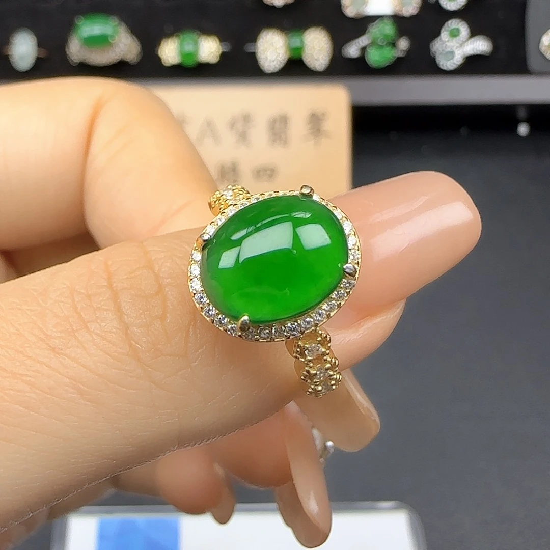 银S925镶嵌戒指翡翠