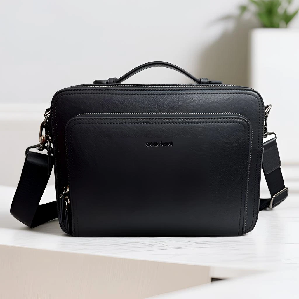 头层牛皮手提包休闲商务风男士单肩包男士包包邮差潮流简约斜挎包