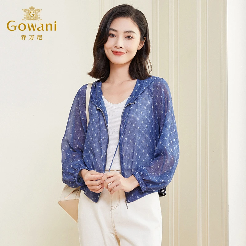 乔万尼外套女春装春款新款连帽印花连帽减龄EF3B870601