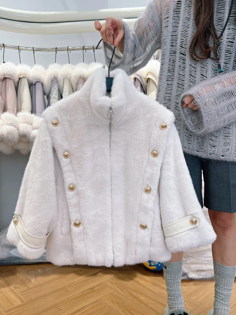 412224《现》精选韩版冬季百搭舒适毛毛外套