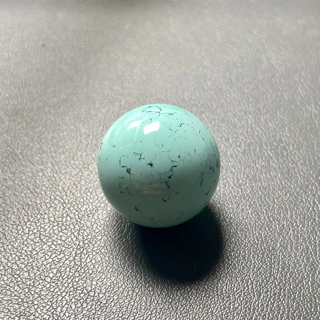 原矿绿松石水草纹圆珠配饰锁骨珠