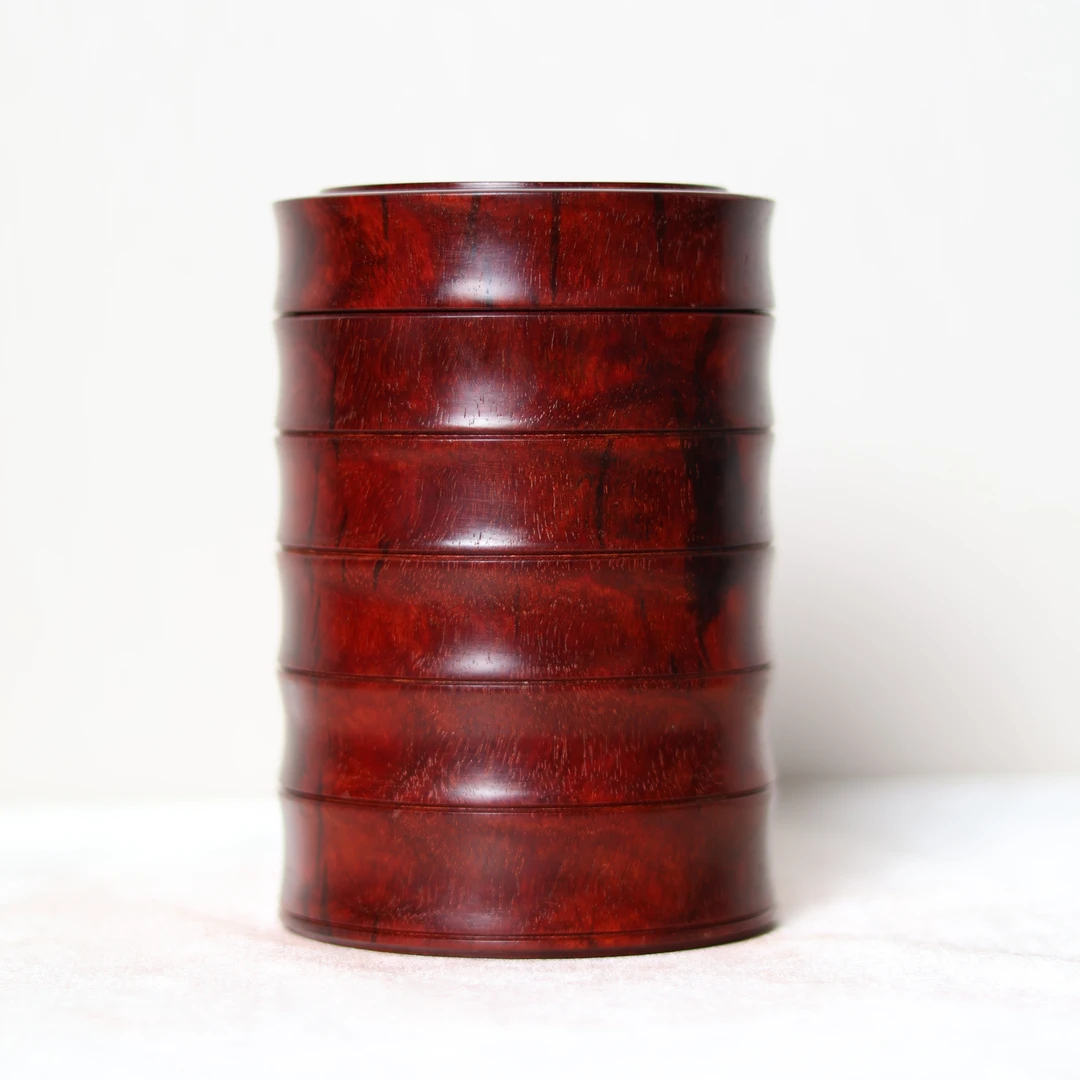 c29415 檀香紫檀-竹节茶叶罐