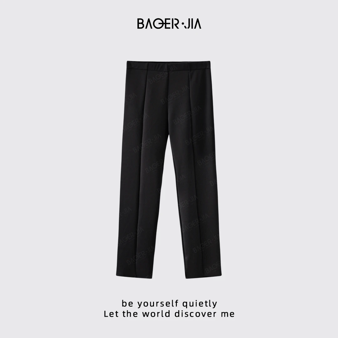 22-【鱼骨小黑裤】宝儿家含幂BC70925102春季新款松紧腰弹力小黑裤
