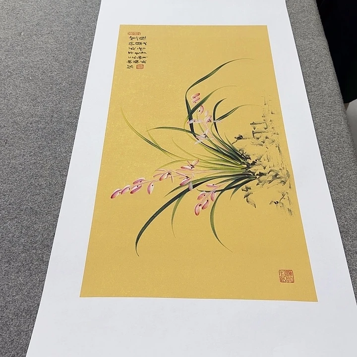 国画国画立体兰花