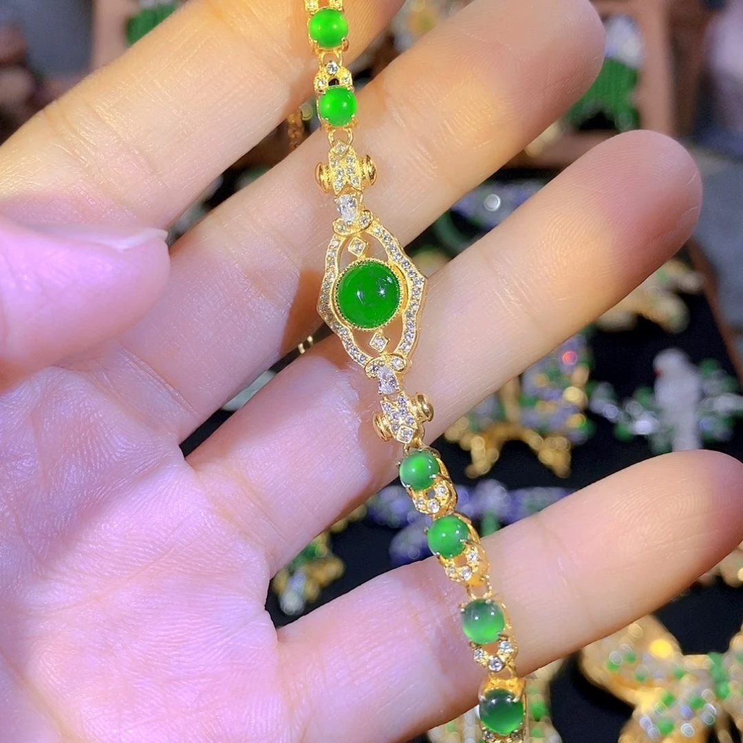 吊坠(不含链)银S925镶嵌翡翠