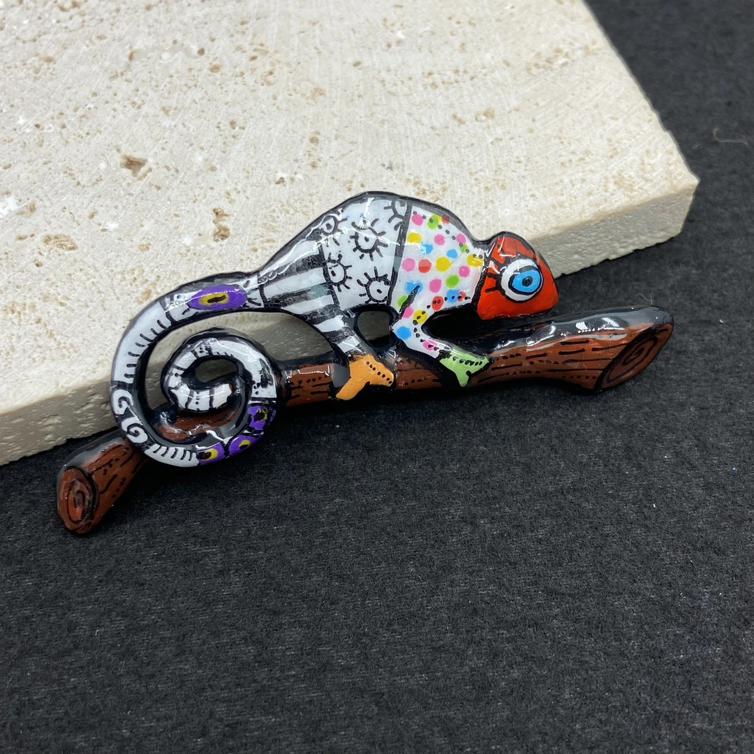 合金珐琅胸针 【Liz璇子】Loup Garou手绘珐琅胸针H45645无鉴赏期