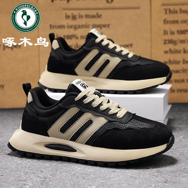 啄木鸟官方正版男鞋新款时尚百搭休闲老爹鞋子男款透气运动阿甘鞋