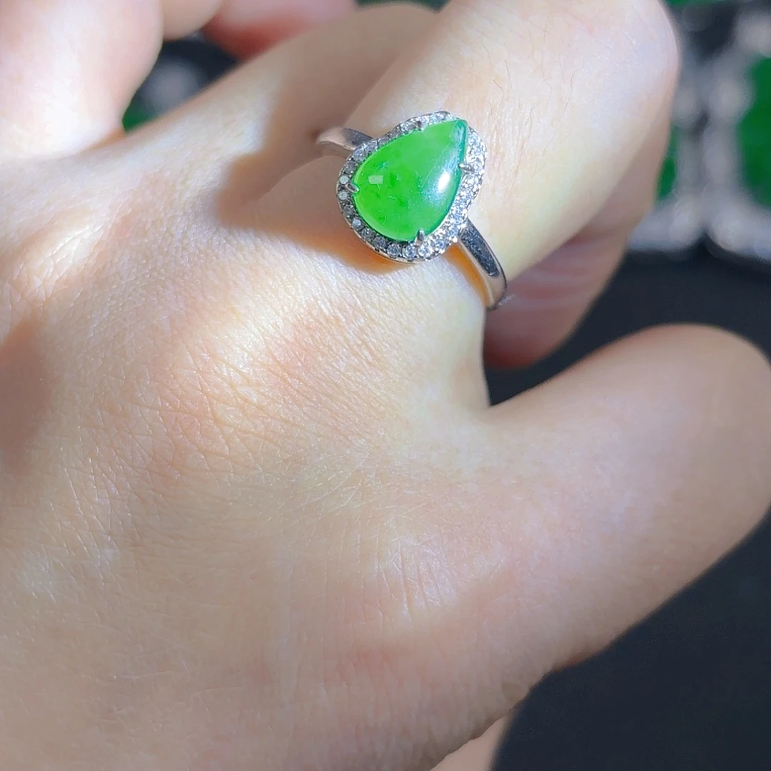 翡翠银S925镶嵌吊坠(不含链)