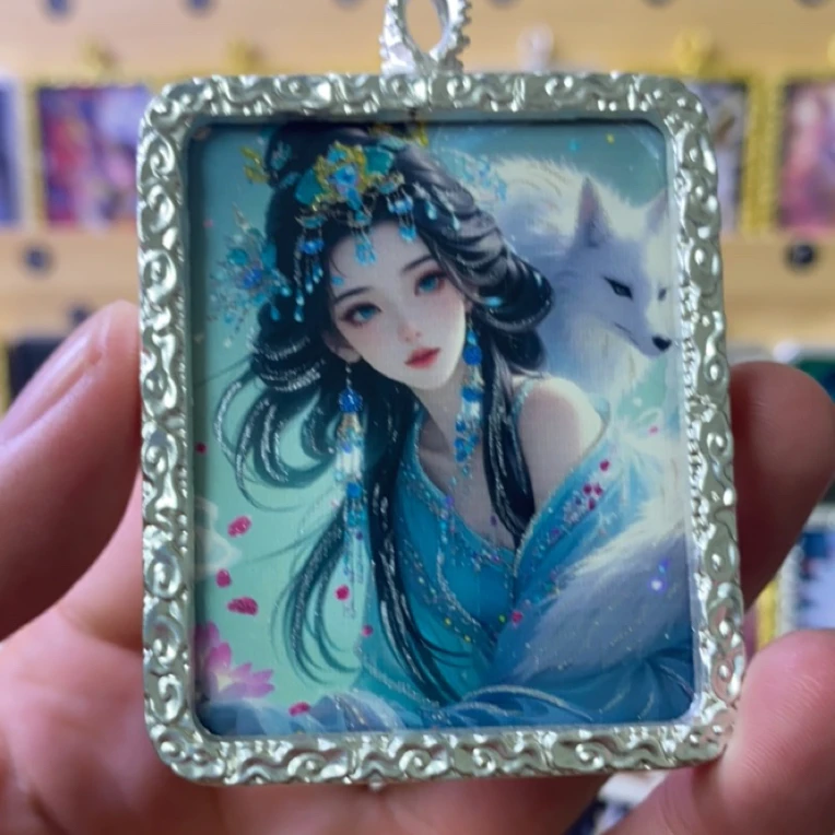 白狐蓝色娘娘唐卡男女同款
