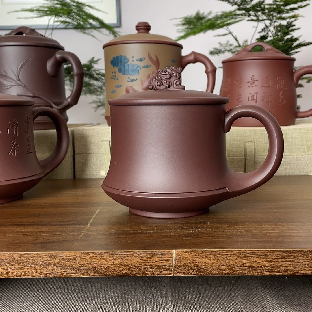 紫砂茶杯素杯400cc