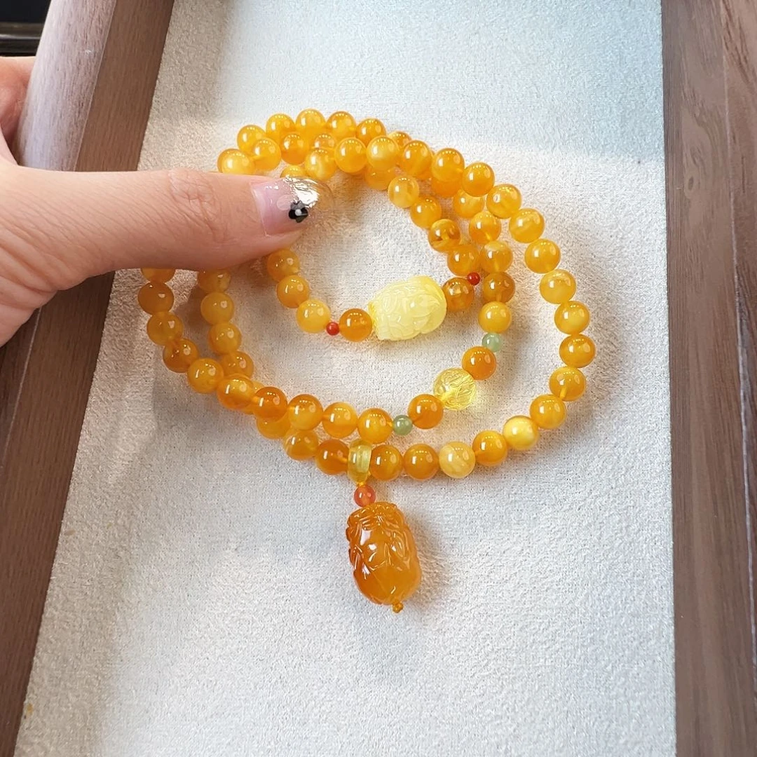 手链蜜蜡未镶嵌蜜蜡7mm
