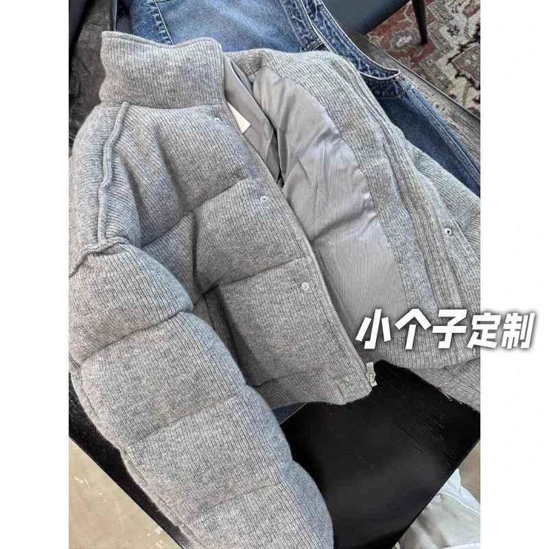 150小矮个子复古立领短款外套女冬季加厚保暖面包服美式宽松棉服