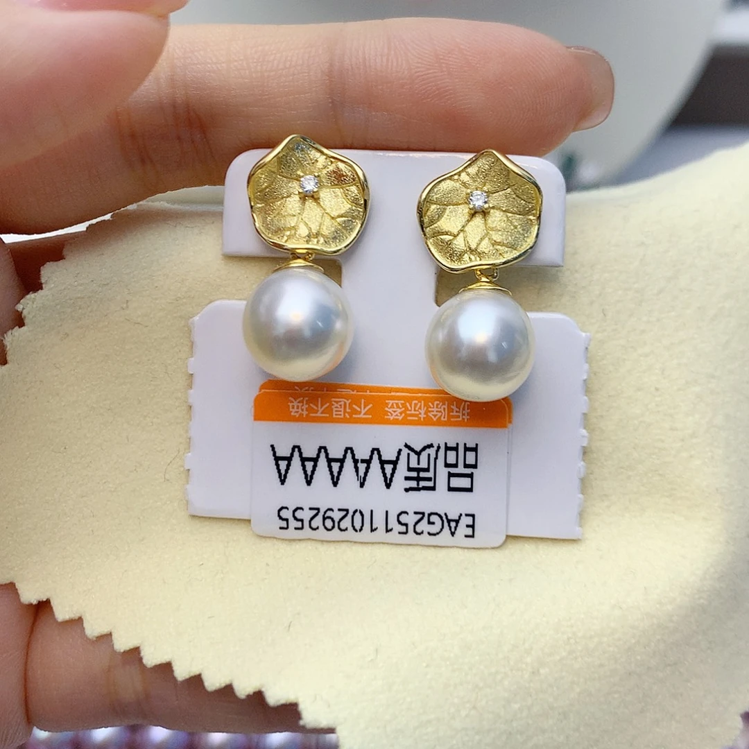 海水珍珠银S925镶嵌耳饰W68