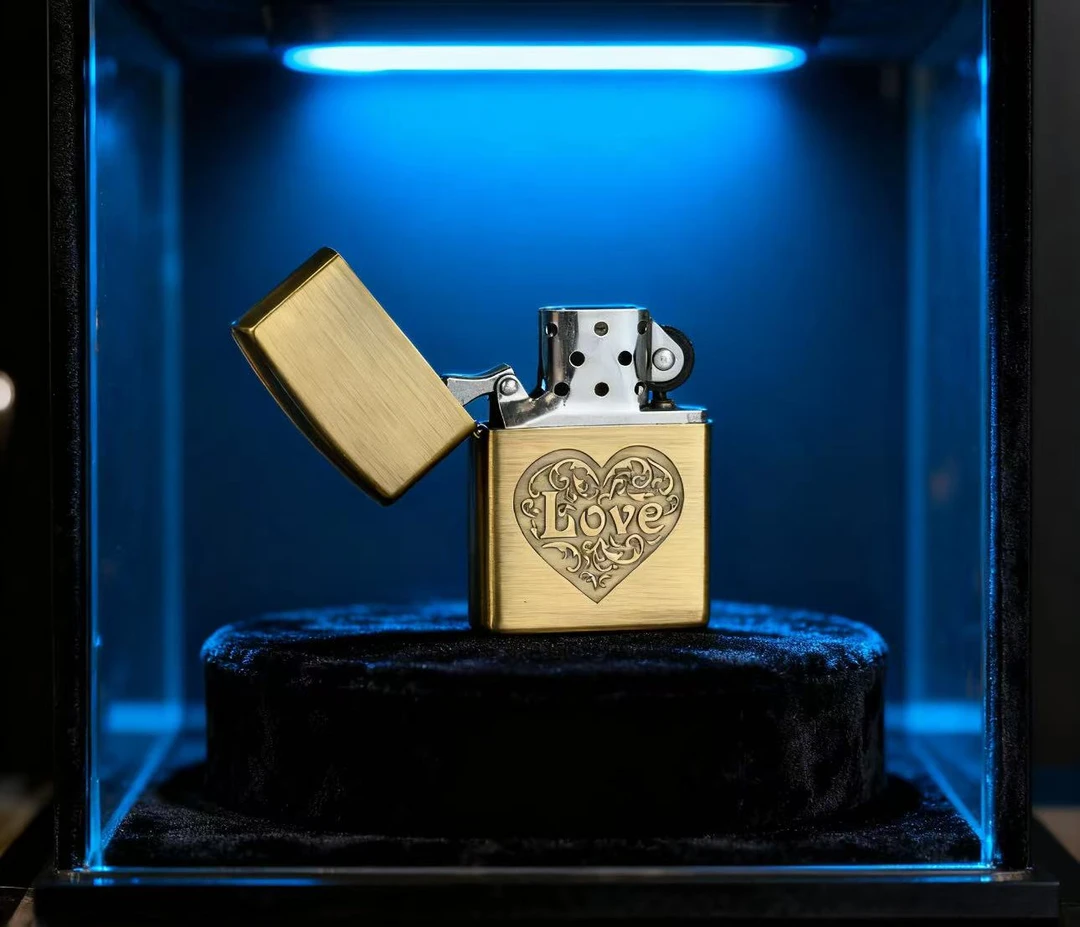 新款恒心-276-1B爱心联名款爱心雕刻创意火机（礼盒保卡证书裸机）