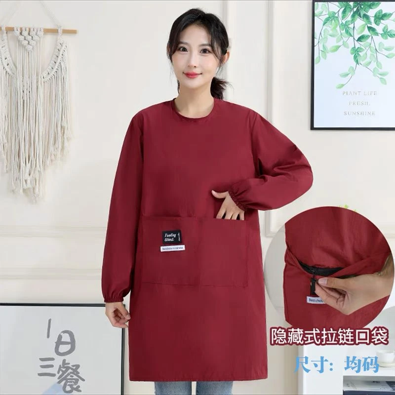 塔丝绒高档罩衣男女耐脏防水耐磨新款家用做饭工作服围腰围裙
