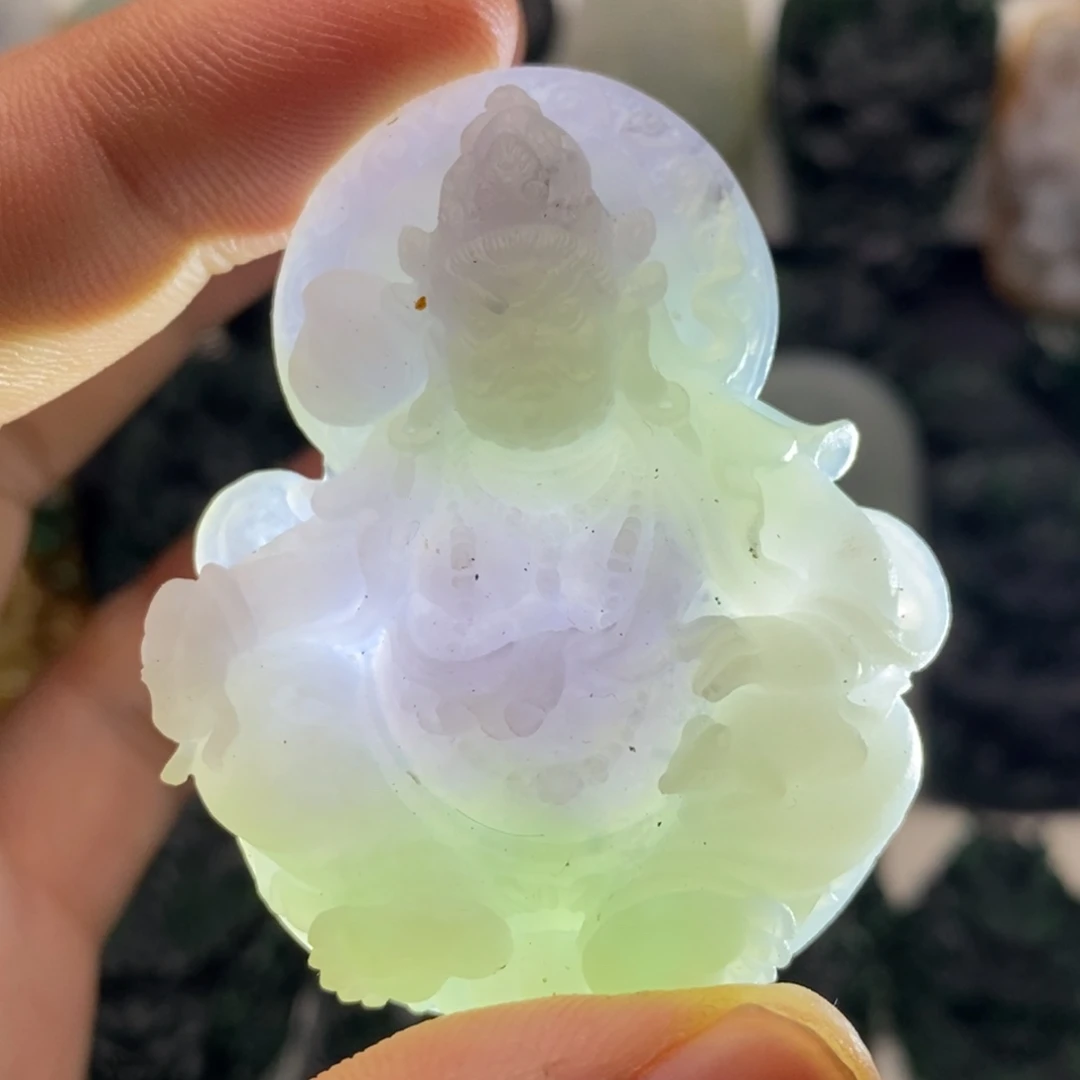 定制翡翠未镶嵌天然翡翠A货黄财神