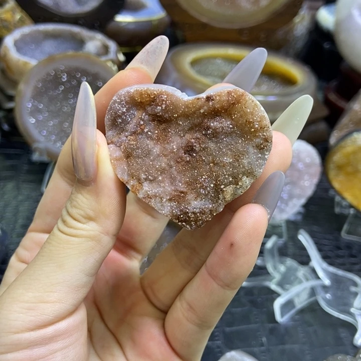 水晶未镶嵌珠宝半成品爱心