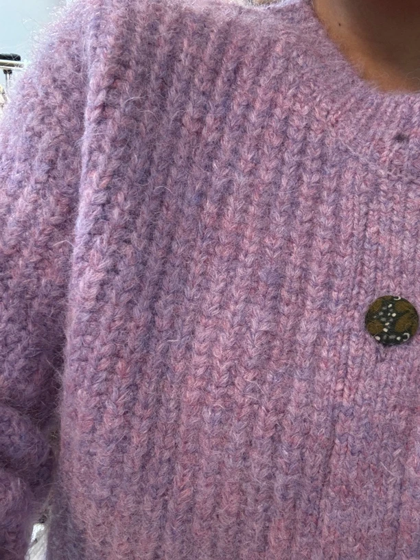 【紫长毛】超软爱心扣高弹韩货毛衣