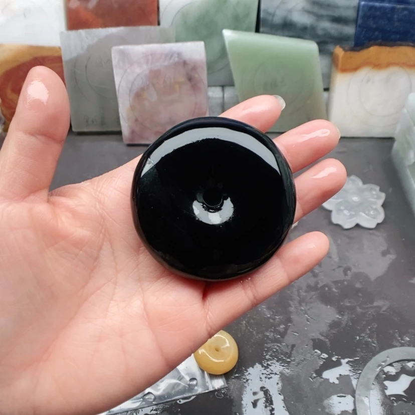 【闪购商品】黑曜岩未镶嵌手镯神****比加工定制