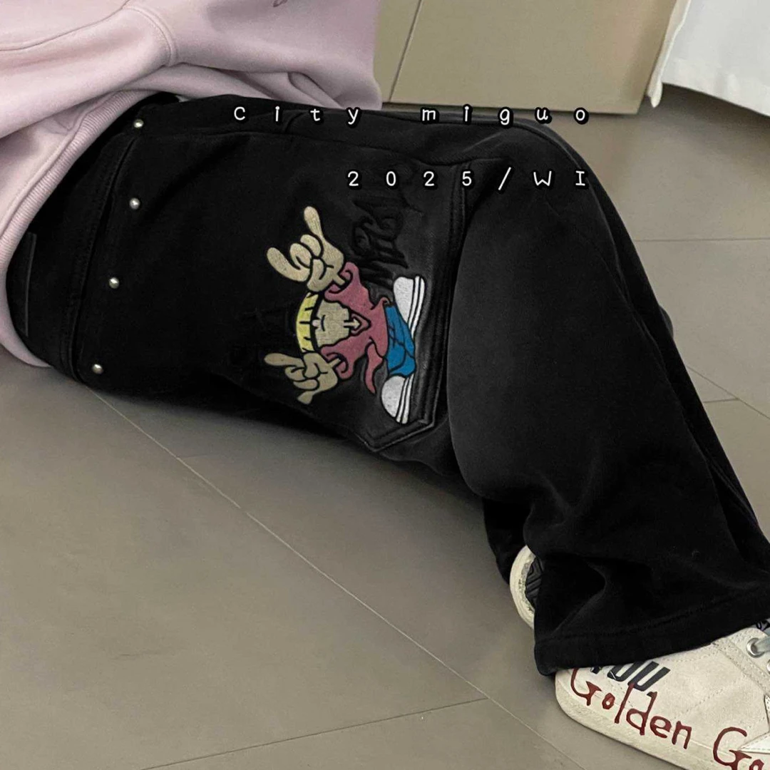郭郭童品：果➕一体绒牛仔裤（25565）