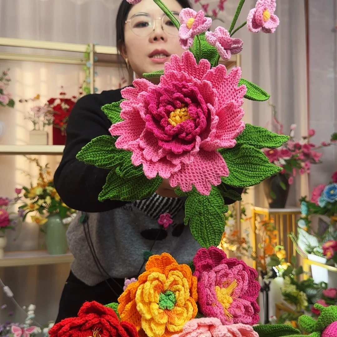 纯手工钩织手工钩织设计花束