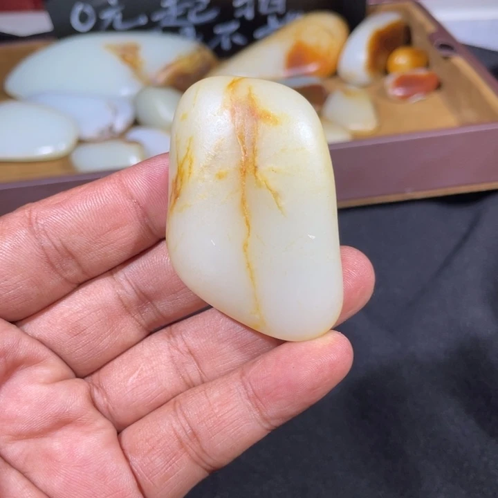手链未镶嵌和田玉（青玉）和***头