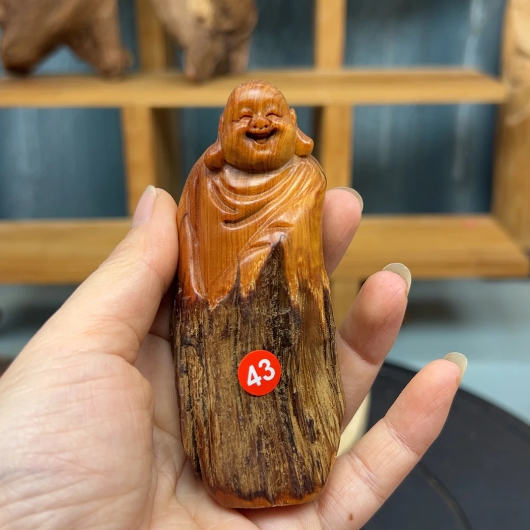 缘***妳木崖柏木摆件手把件，