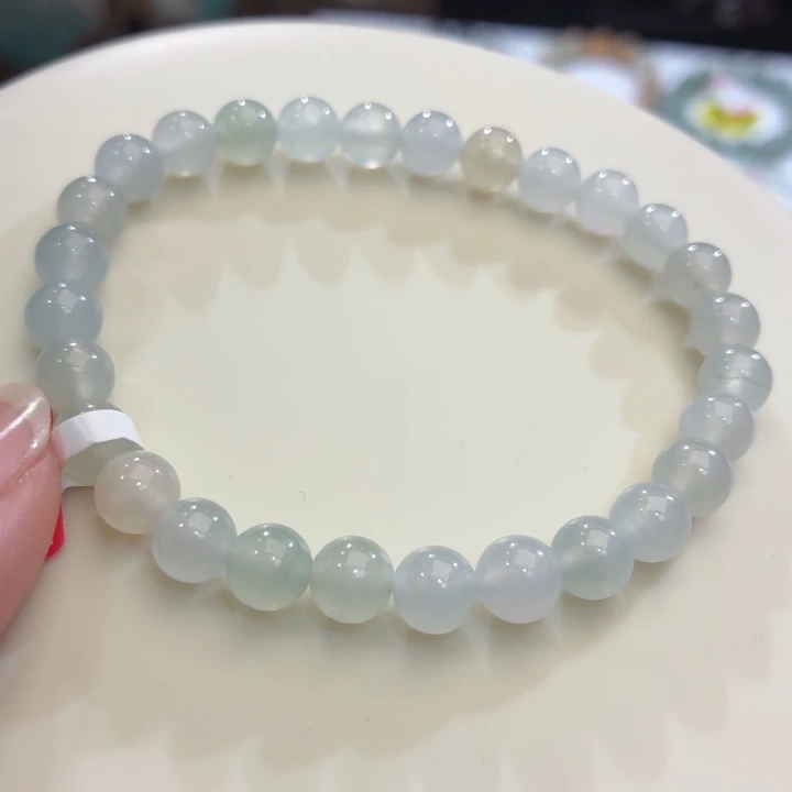 翡翠未镶嵌手链冰胶马卡龙卡6.8