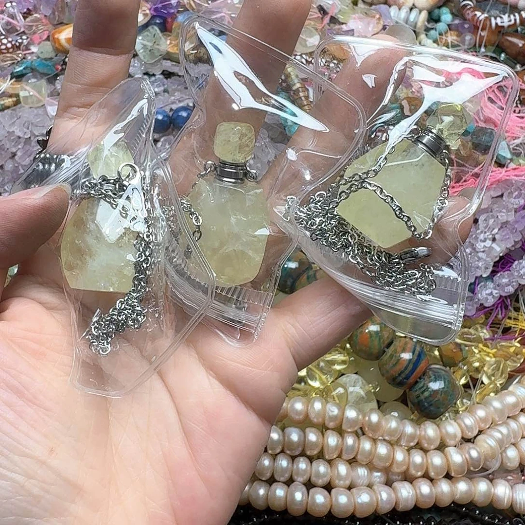 玛瑙/玉髓合金珠宝半成品一个柠檬黄香水瓶